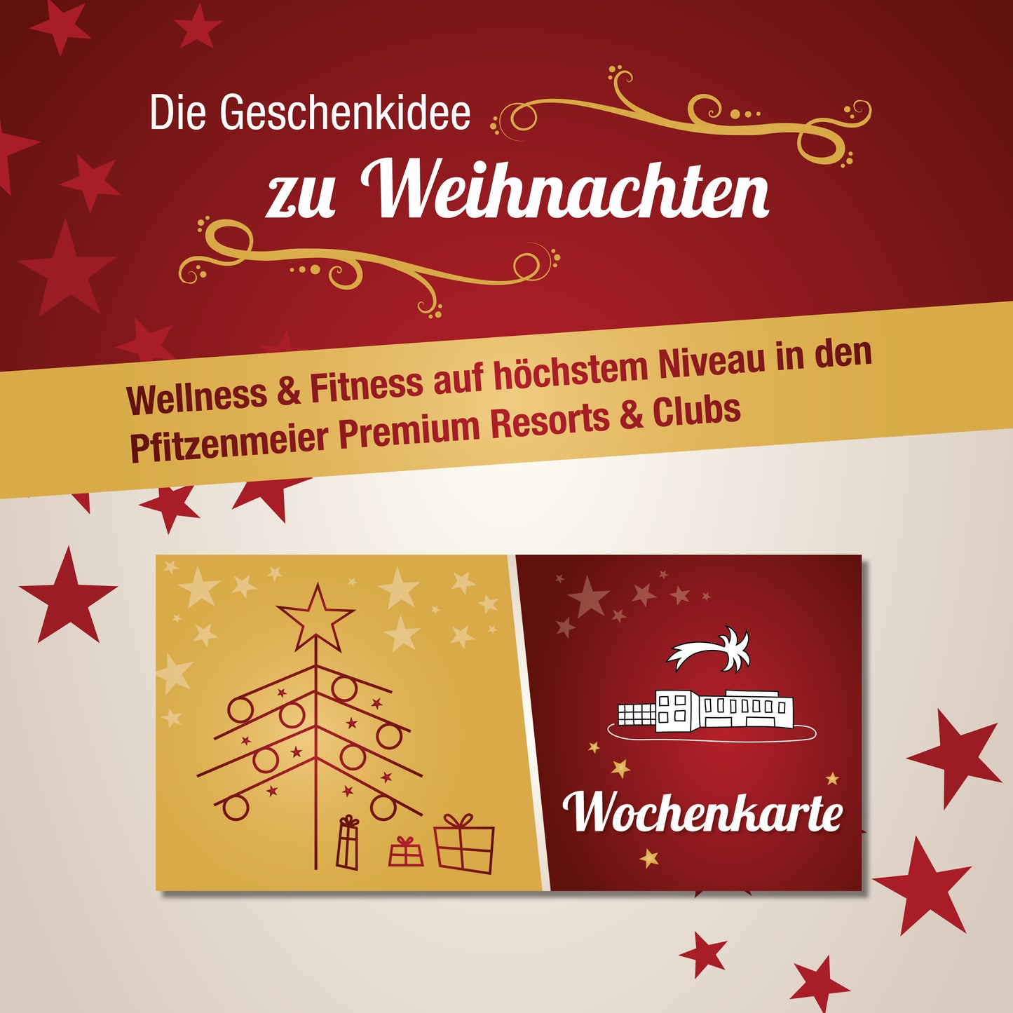 Wochenkarte als Weihnachtsgeschenk für die Pfitzenmeier Premium Resorts & Clubs