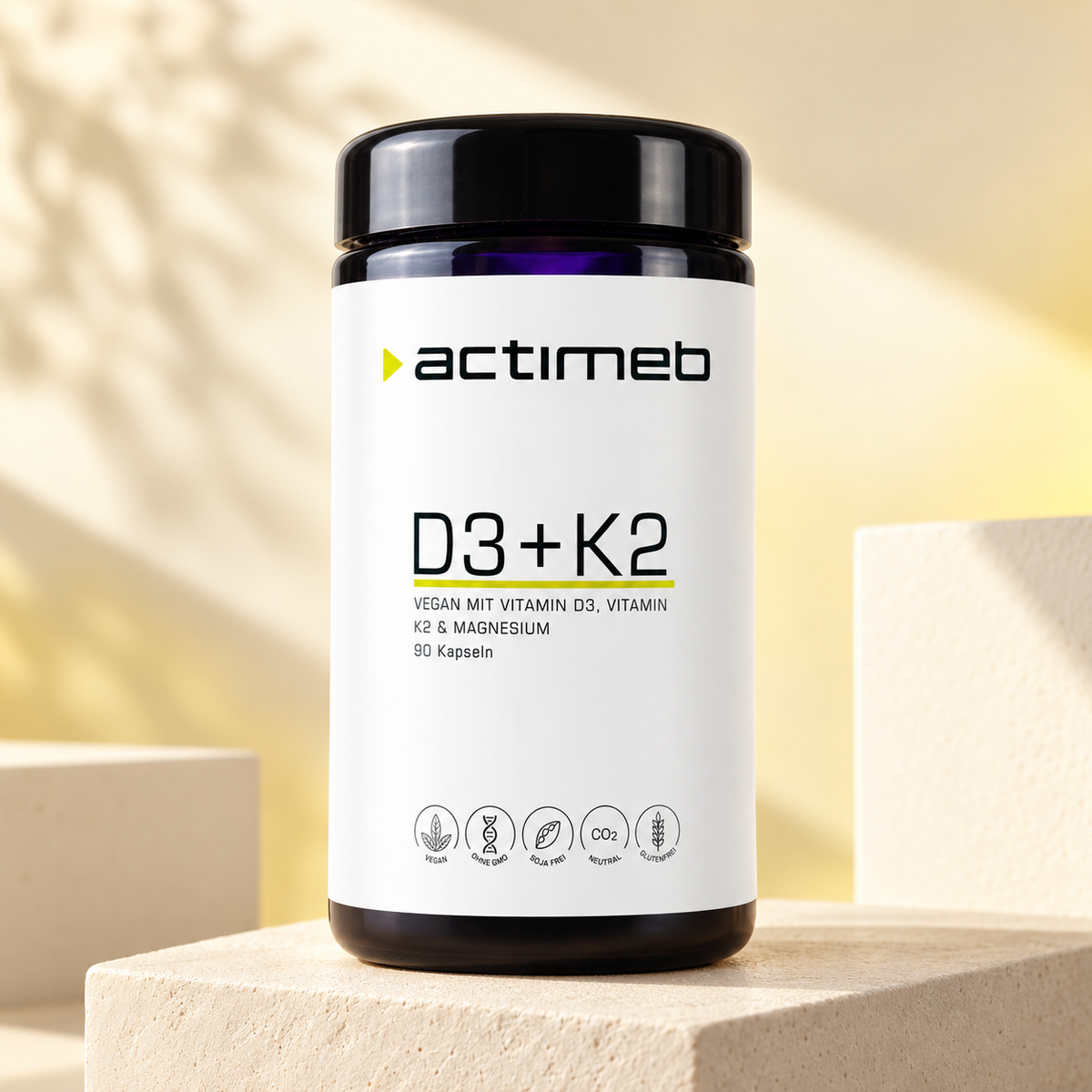 actimeb D3+K2 | Vitamin D3, K2 & Magnesium | 90 Kapseln
